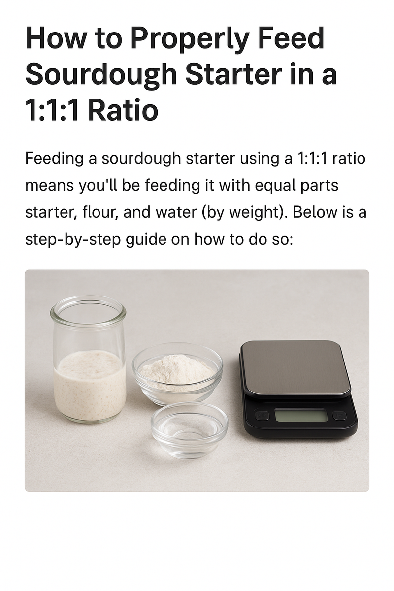 The 1:1:1 Ratio: Easy Sourdough Starter Feeding Guide